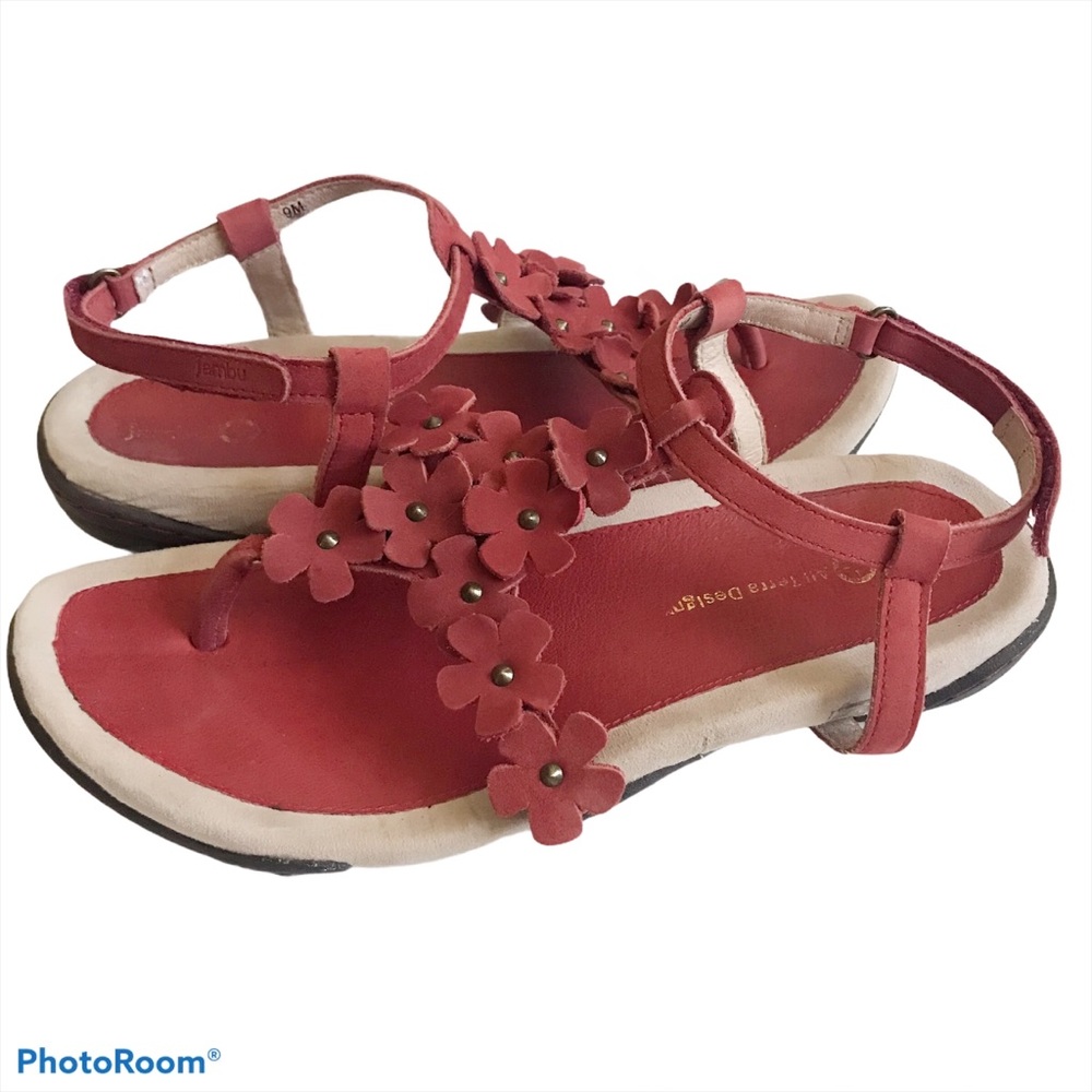 Jambu Red Floral Strappy Sandals